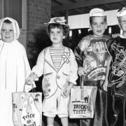 From left to right: Eric Irwin, Patty and Mike Griffith, and Mark Merriman. October 21, 1964. Unidentified photographer. Rocky Mountain News Photograph Collection 
