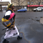 Denver, Colo. shot on 3/9/05) Ambiya Bule, 32 has been in Denver for 6 months.  She leaves the ACC job search class and heads to the Emily Griffith Opportunity Sch. for classes there.  