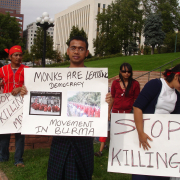 Burmese community protest in Denver on Sept. 29, taken by Jeff Smith
