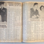 Wartime bride scrapbook pages with visible phonebook pages. Gertrude Reasor Papers (WH883)