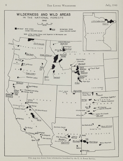 The Wilderness Society, “Wilderness and Wild Areas of the National Forests”, in The Living Wilderness (July 1940)