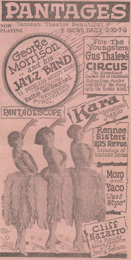 Ad for Hattie McDaniel and George Morrison on Pantages Circuit 