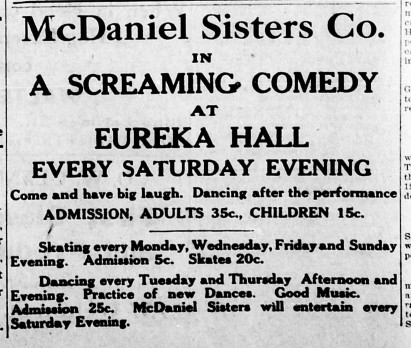 Ad for McDaniel Sisters 1914