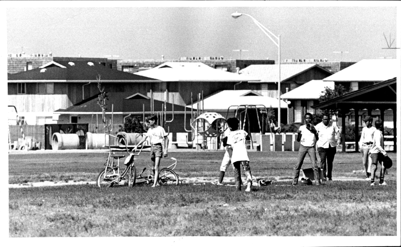 Children playing at Mel Silverman park in 1970