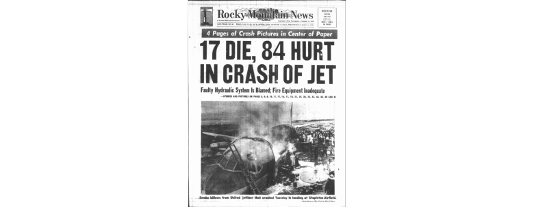 Rocky Mountain News July 1961 Crash Headline