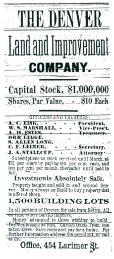 Denver Land Improvement Company advertisement