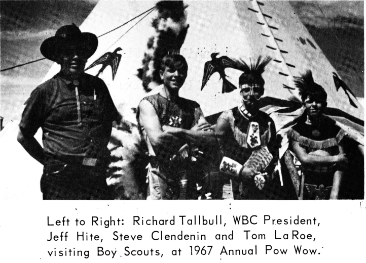 Richard at pow wow with Boy Scouts