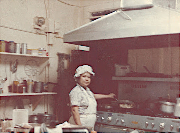 Lilly in restaurant kitchen
