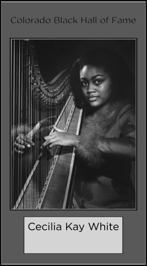 Cecilia Kay White with harp