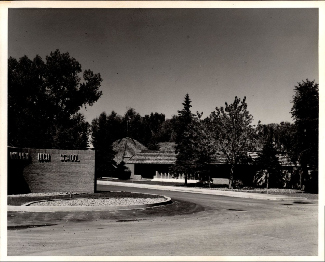 October 1965: Mullen High School’s main entrance.