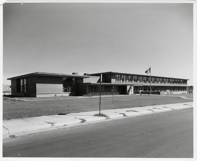 Exterior photograph of Cory Elementary School in Denver, Colorado, WH1990, https://digital.denverlibrary.org/nodes/view/1136141