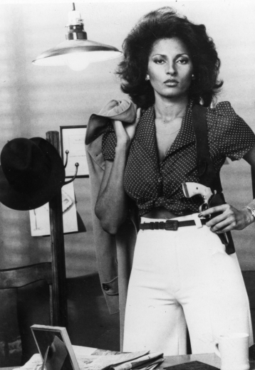 Pam Grier in the set 