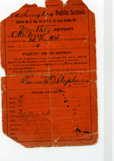 Otto's Report Card from 1905