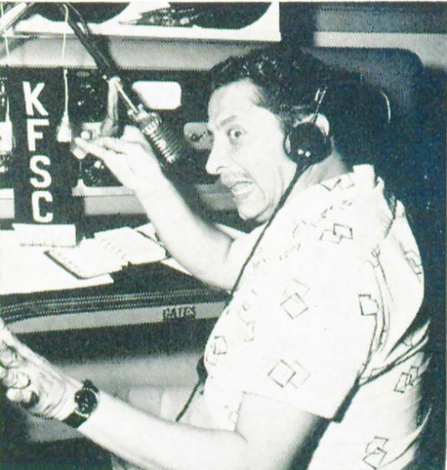 Photo of man in KFSC Studio 1954