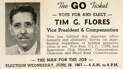 Leaflet for Tim's Re-Election as Colorado Labor Council Vice President