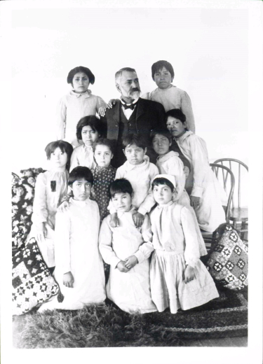 Waite visiting Indian School