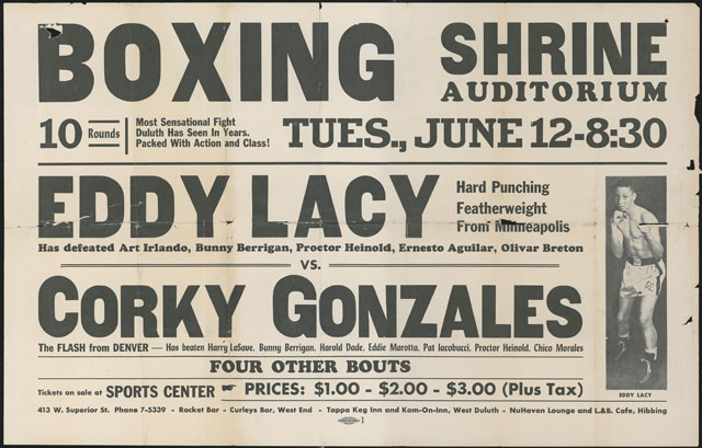Rodolfo "Corky" Gonzales vs. Eddy Lacy at the Shrine Auditorium in Minneapolis