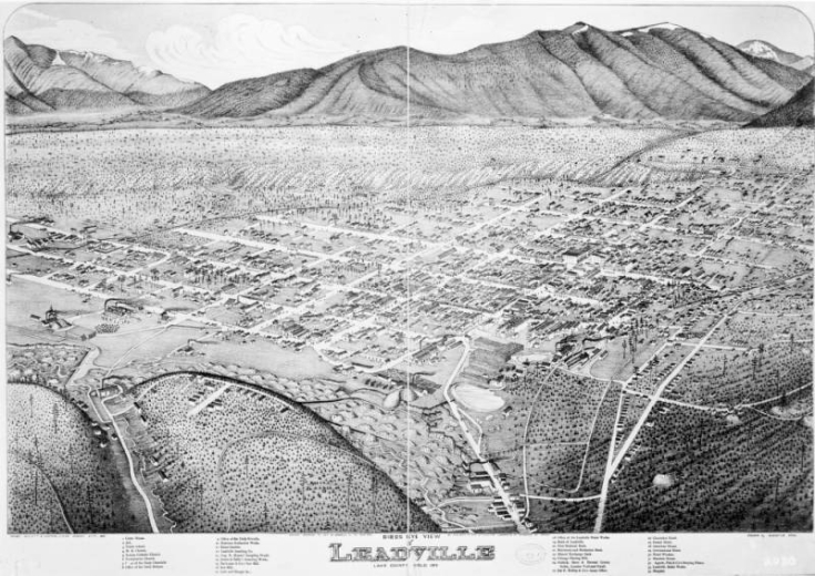 Birds Eye View of Leadville Lake County, Colo. 1879