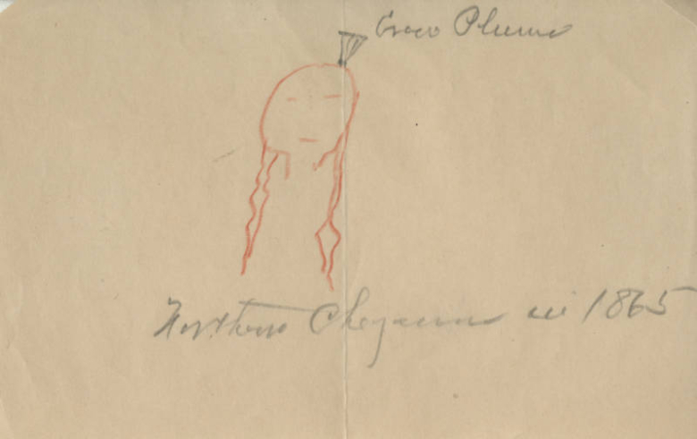 Sketch of Northern Cheyenne Warrior by George Bent