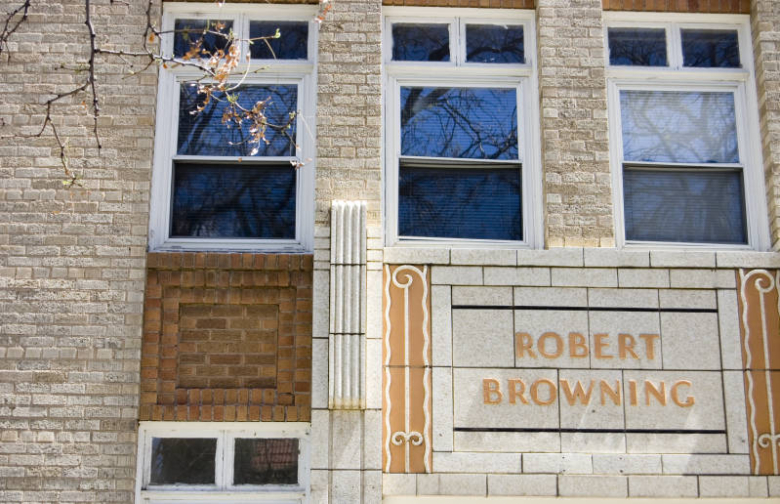 Architectural detailing on the Robert Browning Building