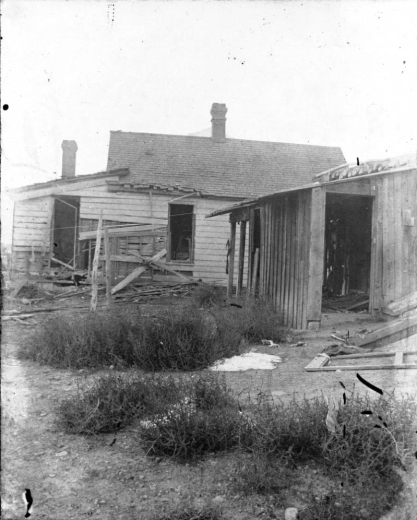 John R. Lawson's home, New Castle, Garfield County, Colorado; the residence of the prominent mine official was dynamited during a labor strike of the Western Federation of Miners.