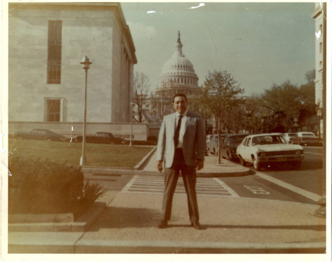 Sam Sandos in front of United States Capitol