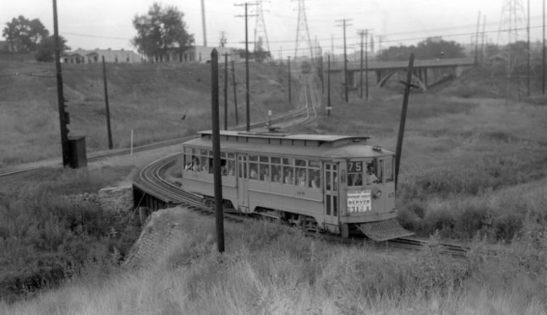 Denver Tramway trolley car, number 65 , type ELECTRIC