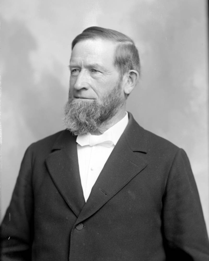 Studio portrait, head and shoulders, of Henry White Warren, Denver minister, missionary, author and scientist; Bishop of Methodist Episcopal Church; arrived in Colorado 1883.
