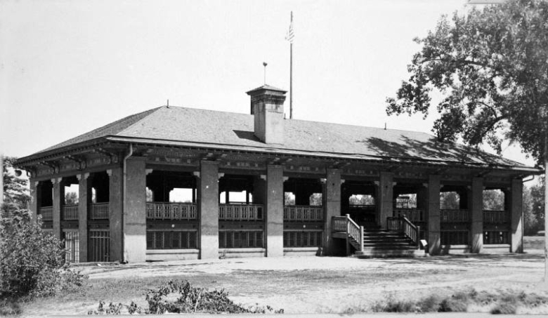 Boathouse and Pavilion at Washington Park's Smith Lake. Designed by JJ Benedict and built in 1913.