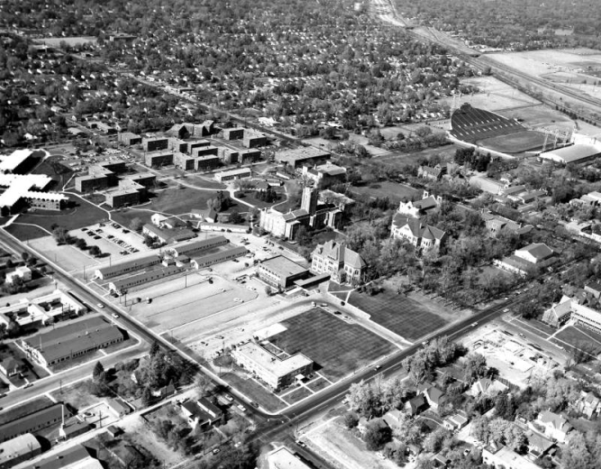 Aerial view of the University of Denver