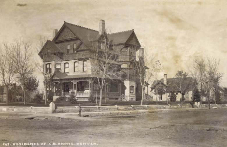 Queen Anne mansion of Charles B. Kountze at 16th and Grant, 1890s