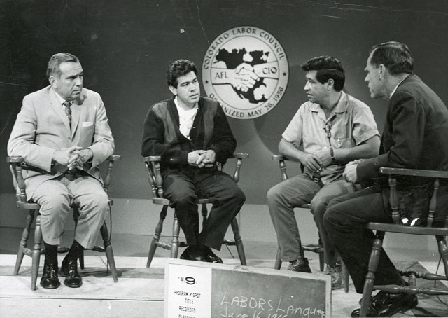 Rodolfo "Corky" Gonzales with Cesar Chavez at "Labors Language" AFL-CIO discussion