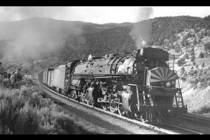 Denver and Rio Grande Western locomotive 3707 near Soldier Summit, Utah