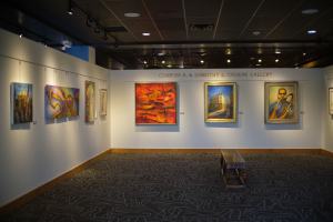 An art gallery featured on the third floor of Blair-Caldwell African American Research Library.