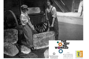 Young women delivering ice