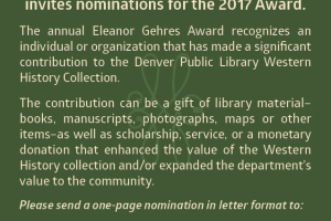 Eleanor Gehres Award Nomination