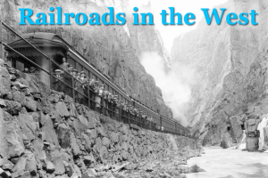 D&RGW open platform observation car on rear train #2 the Scenic Limited, at Hanging bridge in the Royal Gorge
