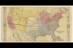 Map of the United States and territories : showing Pike's Peak, and the newly discovered GOLD REGIONS, with the DIFFERENT ROUTES and necessary outfit.