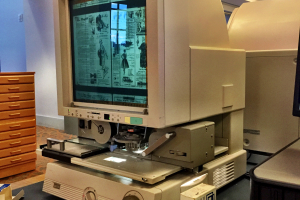 Image of microfilm reader machine